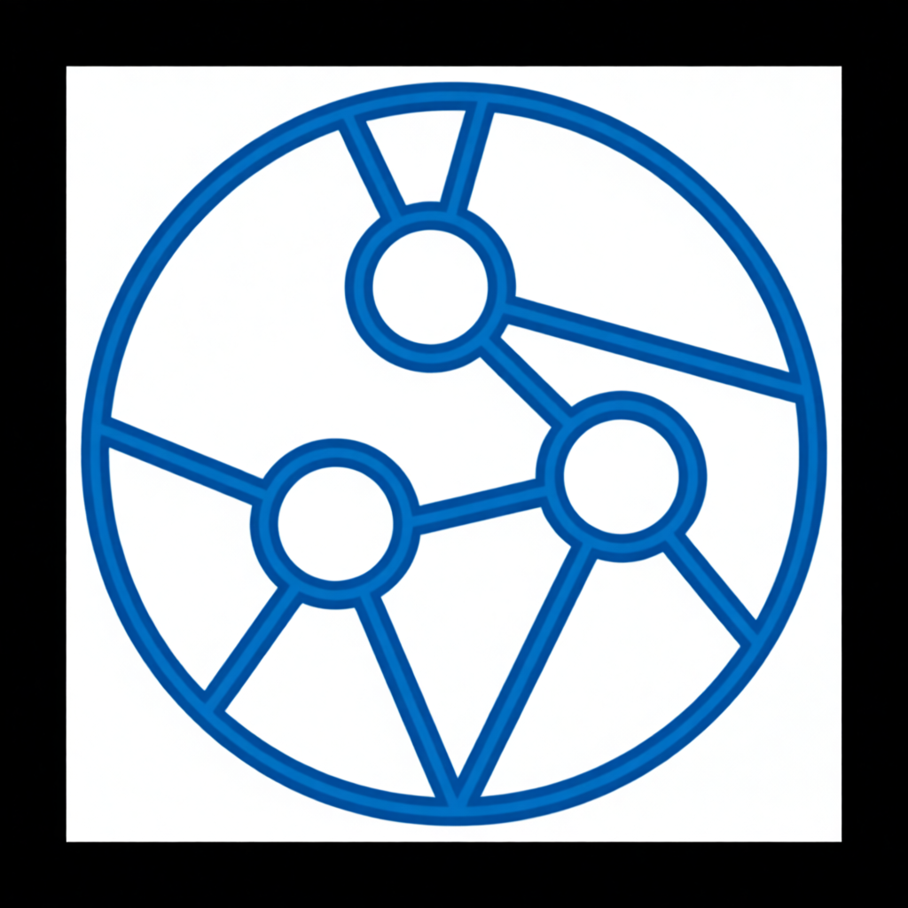Logo: tres nodos enlazados dentro de un globo